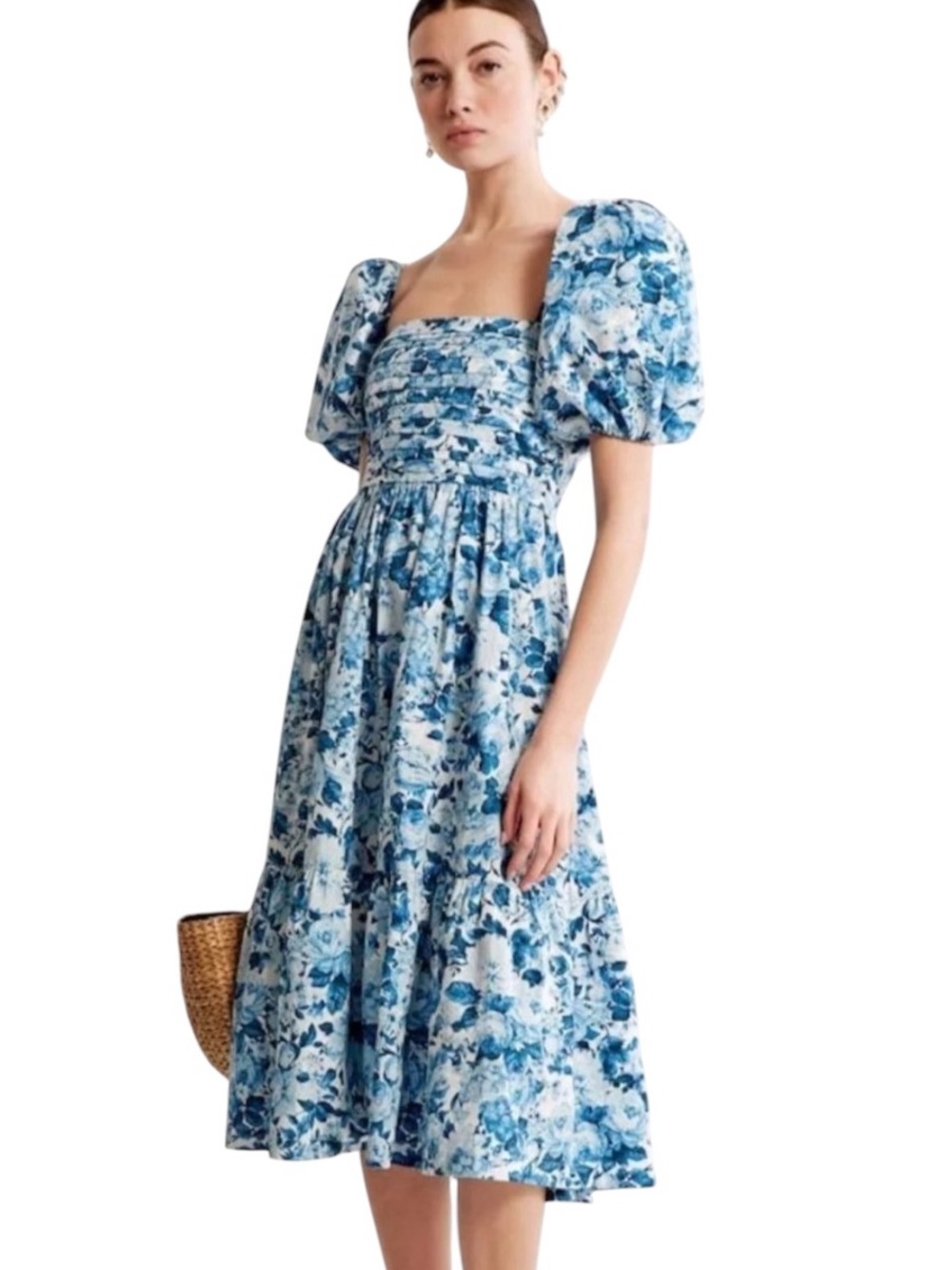 Abercrombie & Fitch Emerson Blue Floral Midi Dress Size XS